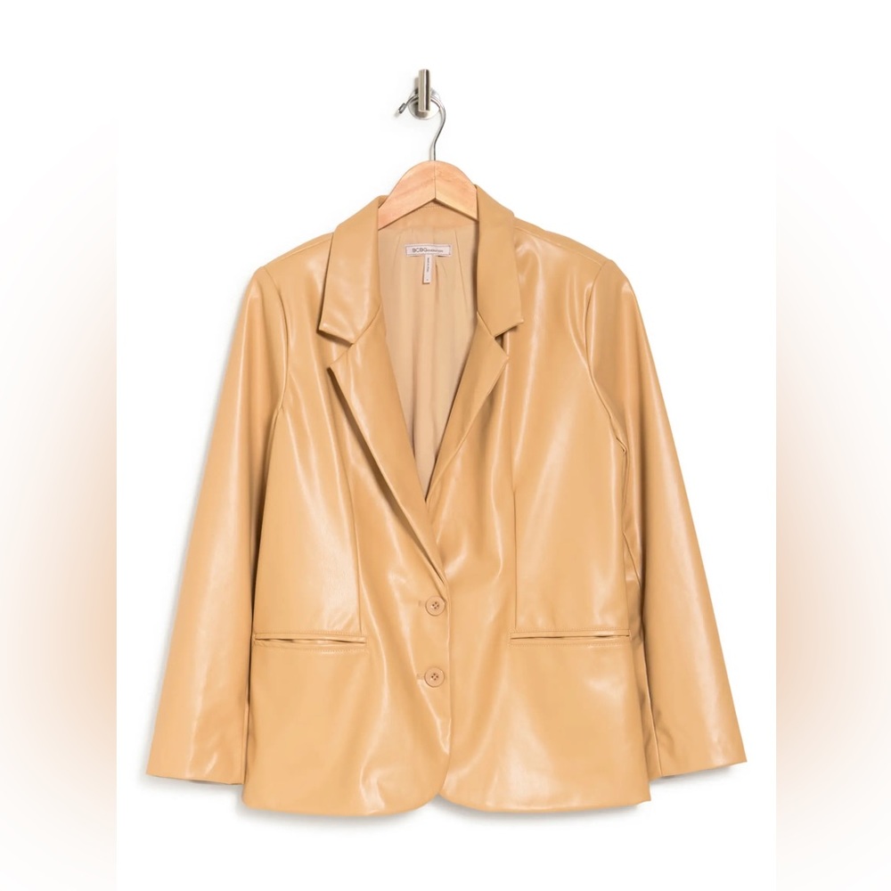 Faux Leather Boyfriend Styled Blazee